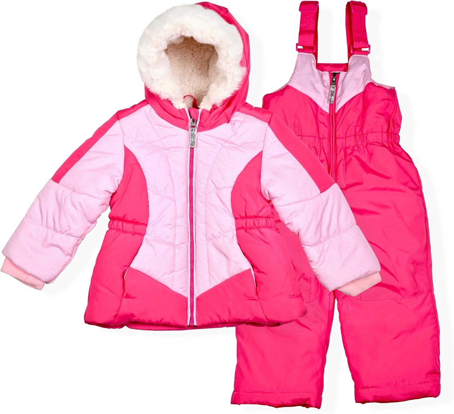 Little Girls Bib Snow Pants and Ski Jacket Water-Resistant