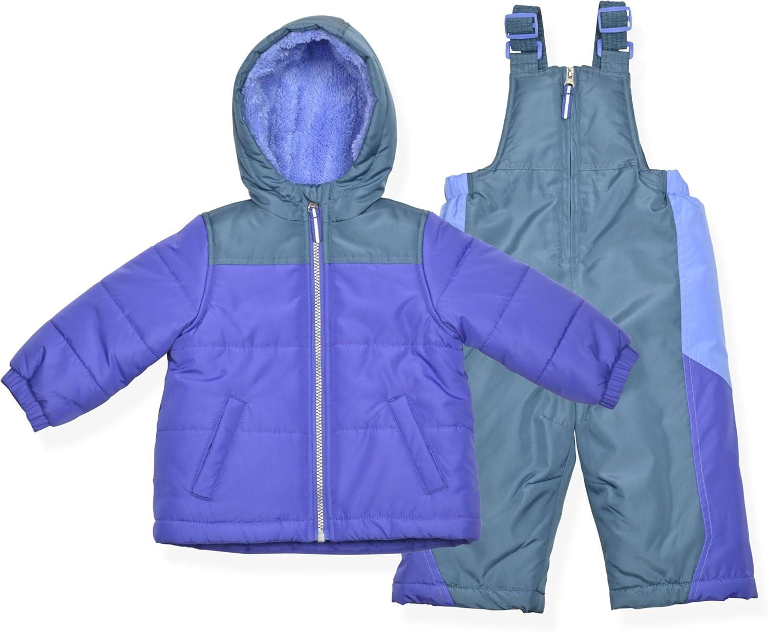 Little Girls Bib Snow Pants and Ski Jacket Water-Resistant