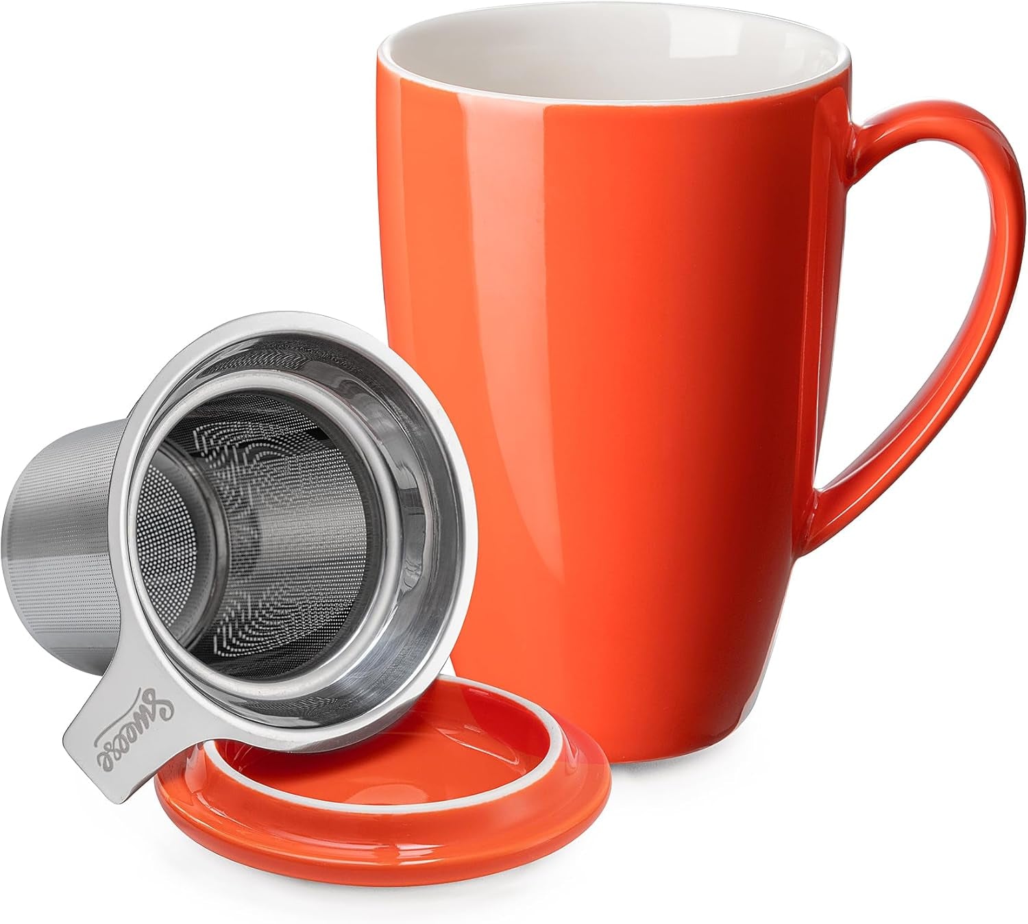 15 OZ Porcelain Tea Mug with Infuser and Lid
