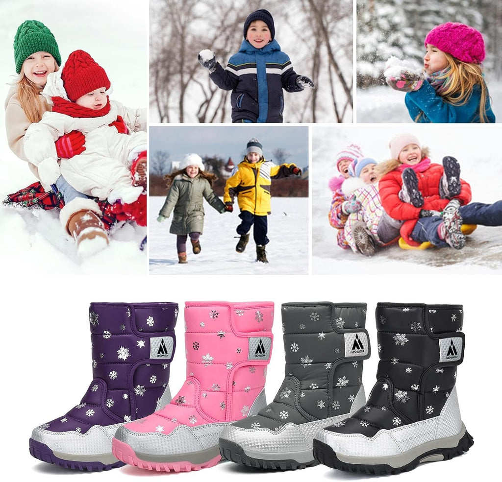 Girls Boys Toddler/Little Kid/Big Kid Winter Snow Boots Warm Waterproof 