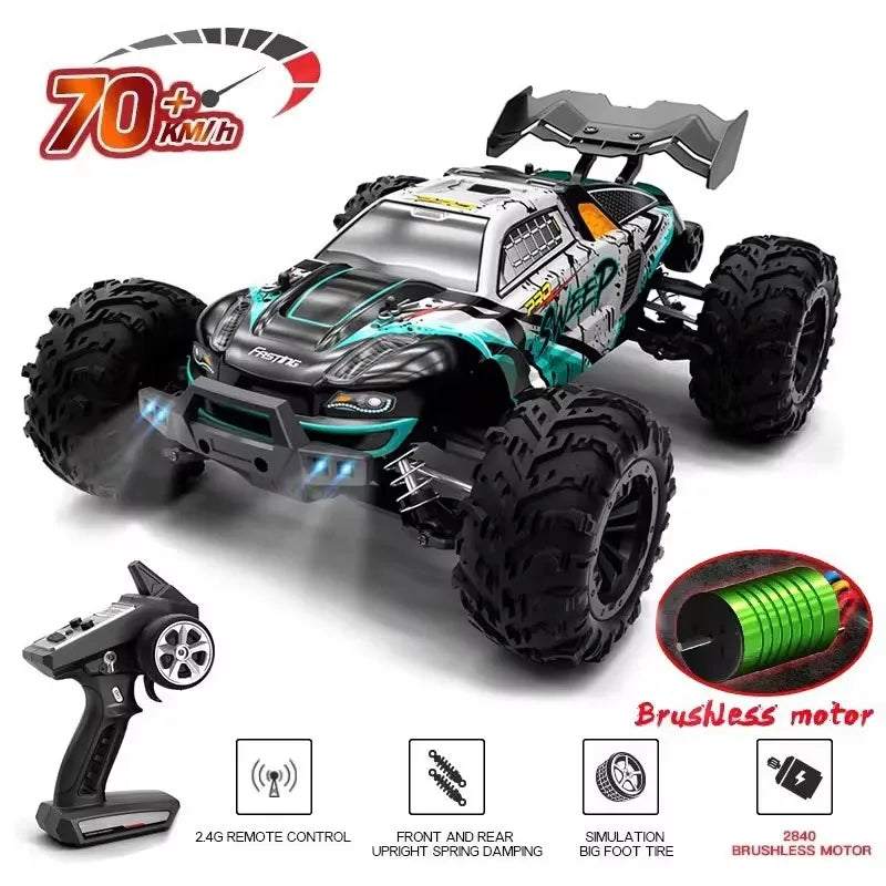 LED Remote Control Cars High Speed Drift Monster 4X4 Truck for Kids