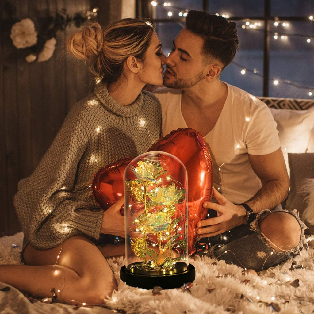 Beauty and the Beast Rose Gifts for Women,Colorful Rainbow 