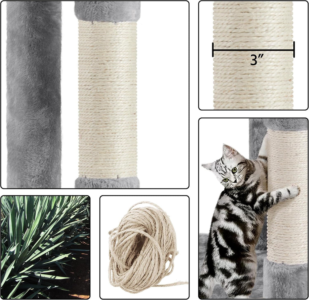 70 Inches Stable Cat Tree with Padded Platform