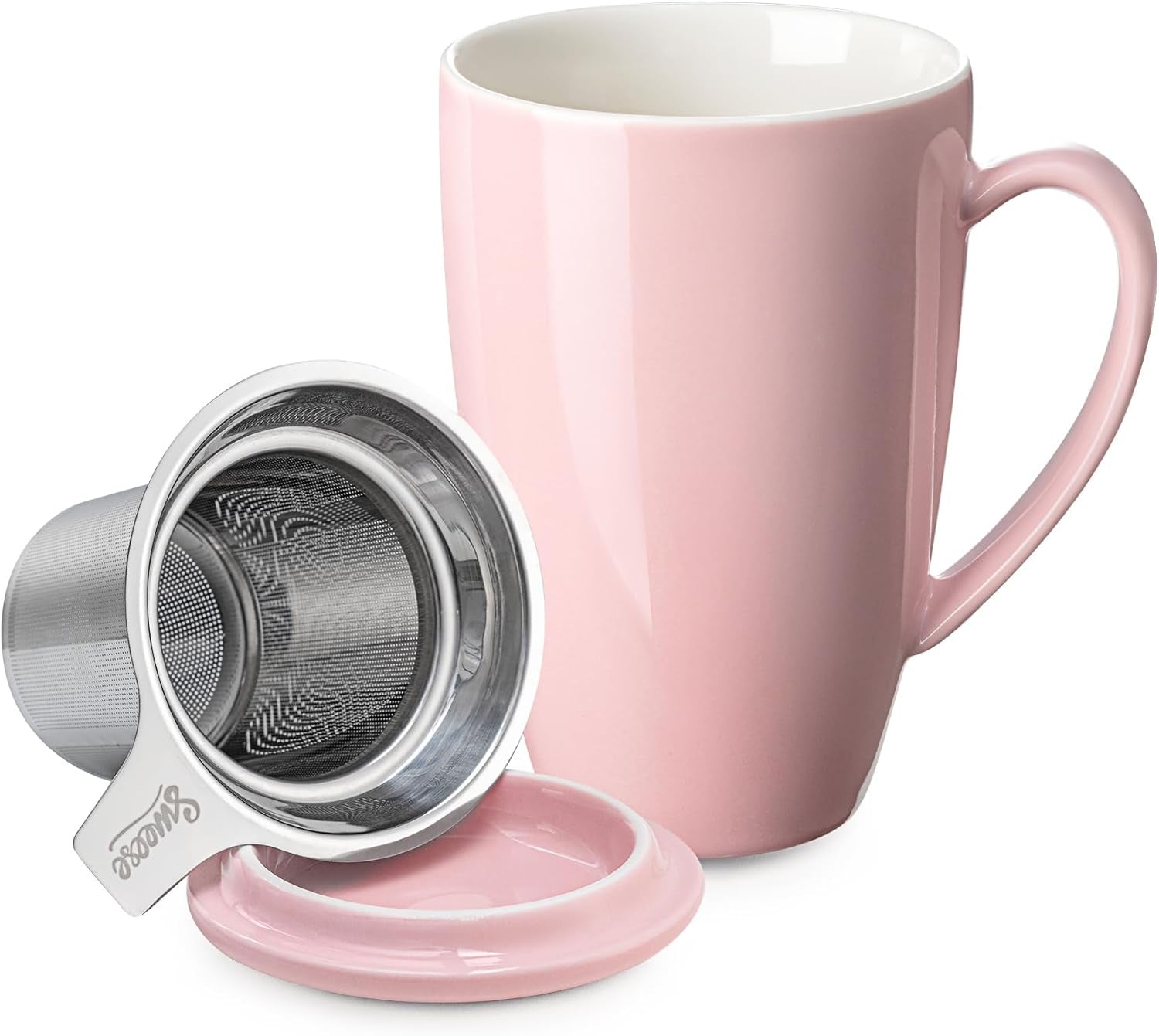 15 OZ Porcelain Tea Mug with Infuser and Lid