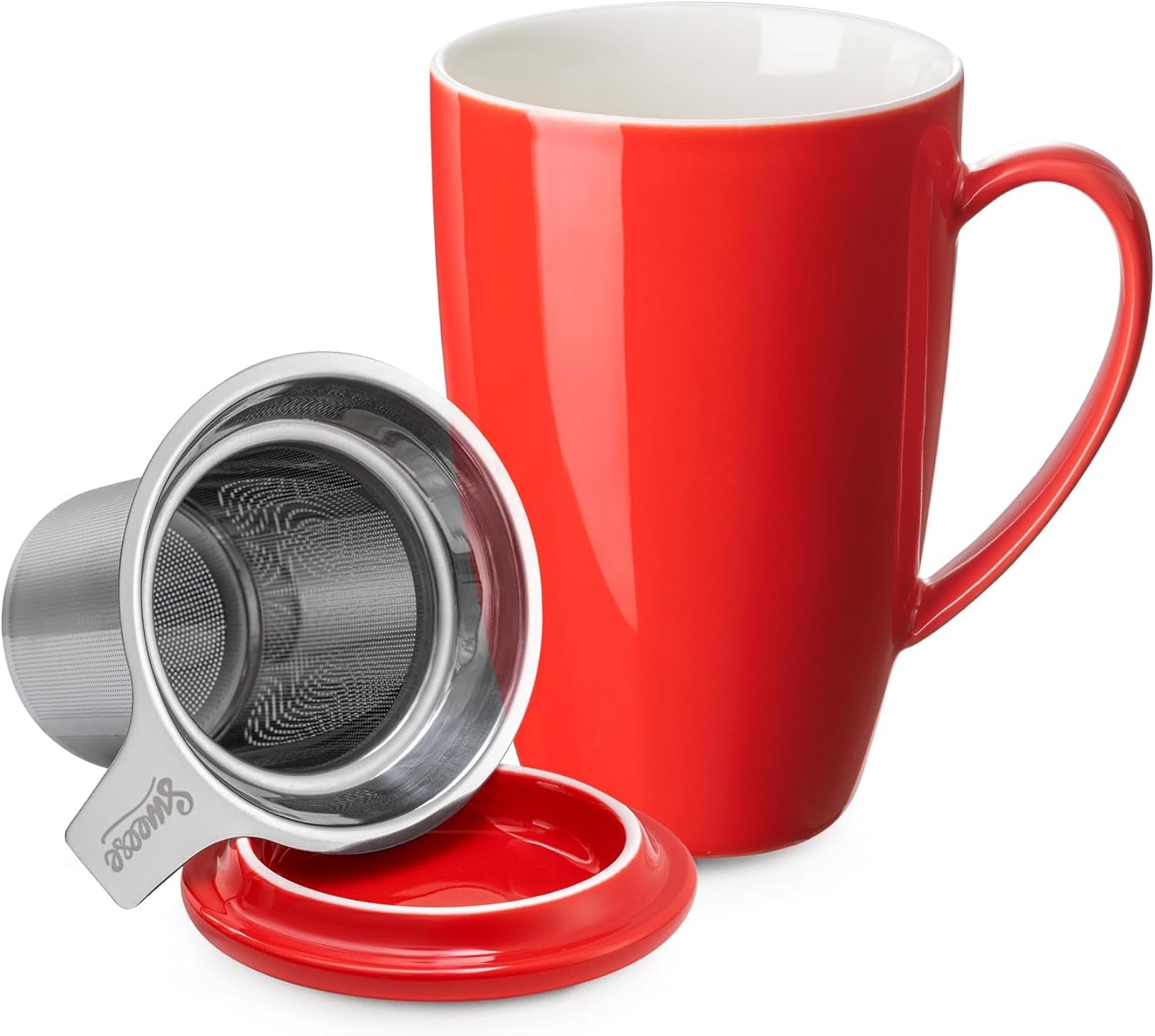 15 OZ Porcelain Tea Mug with Infuser and Lid