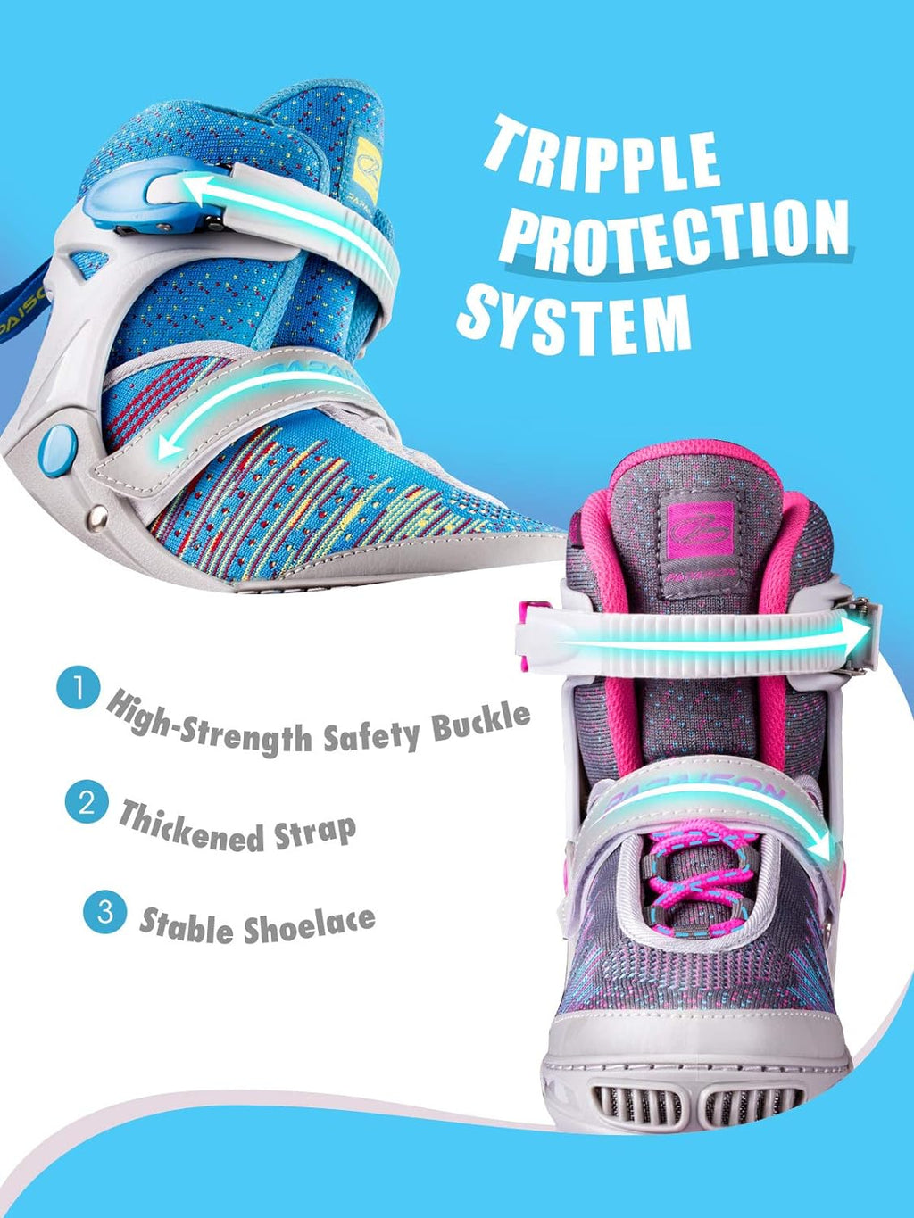 Skates for Boys and Girls with Full Light up Wheels