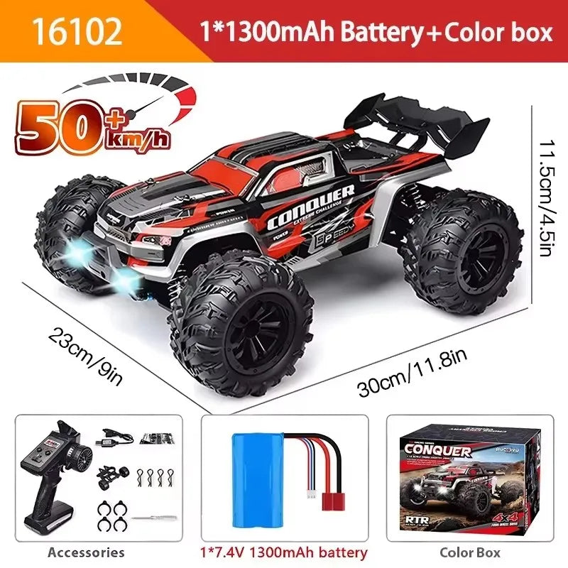 LED Remote Control Cars High Speed Drift Monster 4X4 Truck for Kids