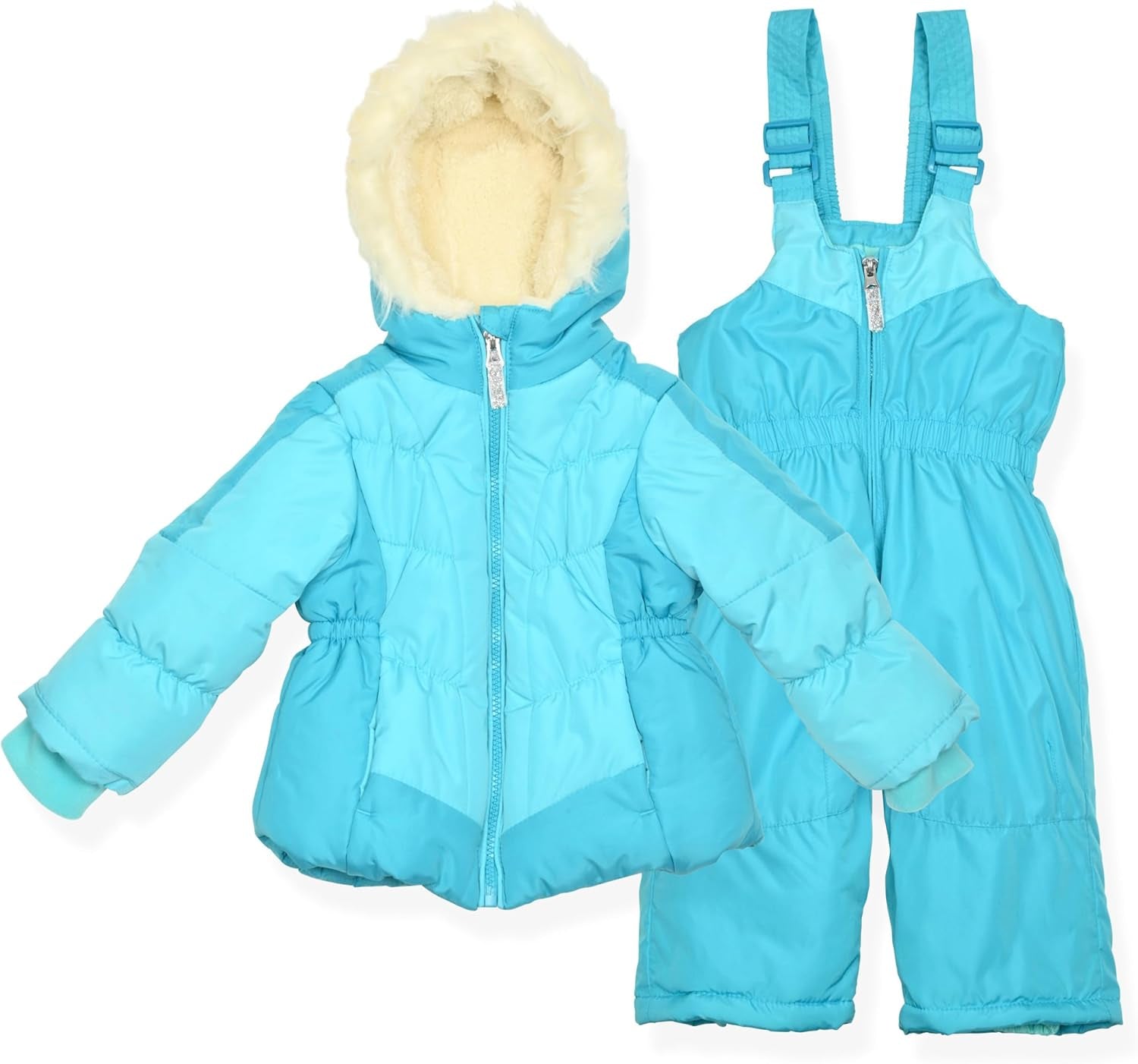 Little Girls Bib Snow Pants and Ski Jacket Water-Resistant