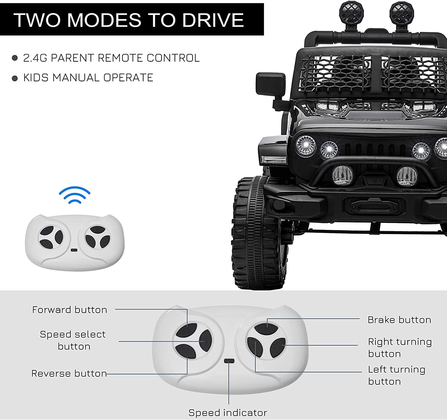 12V Kids Ride on Truck with Parent Remote Control
