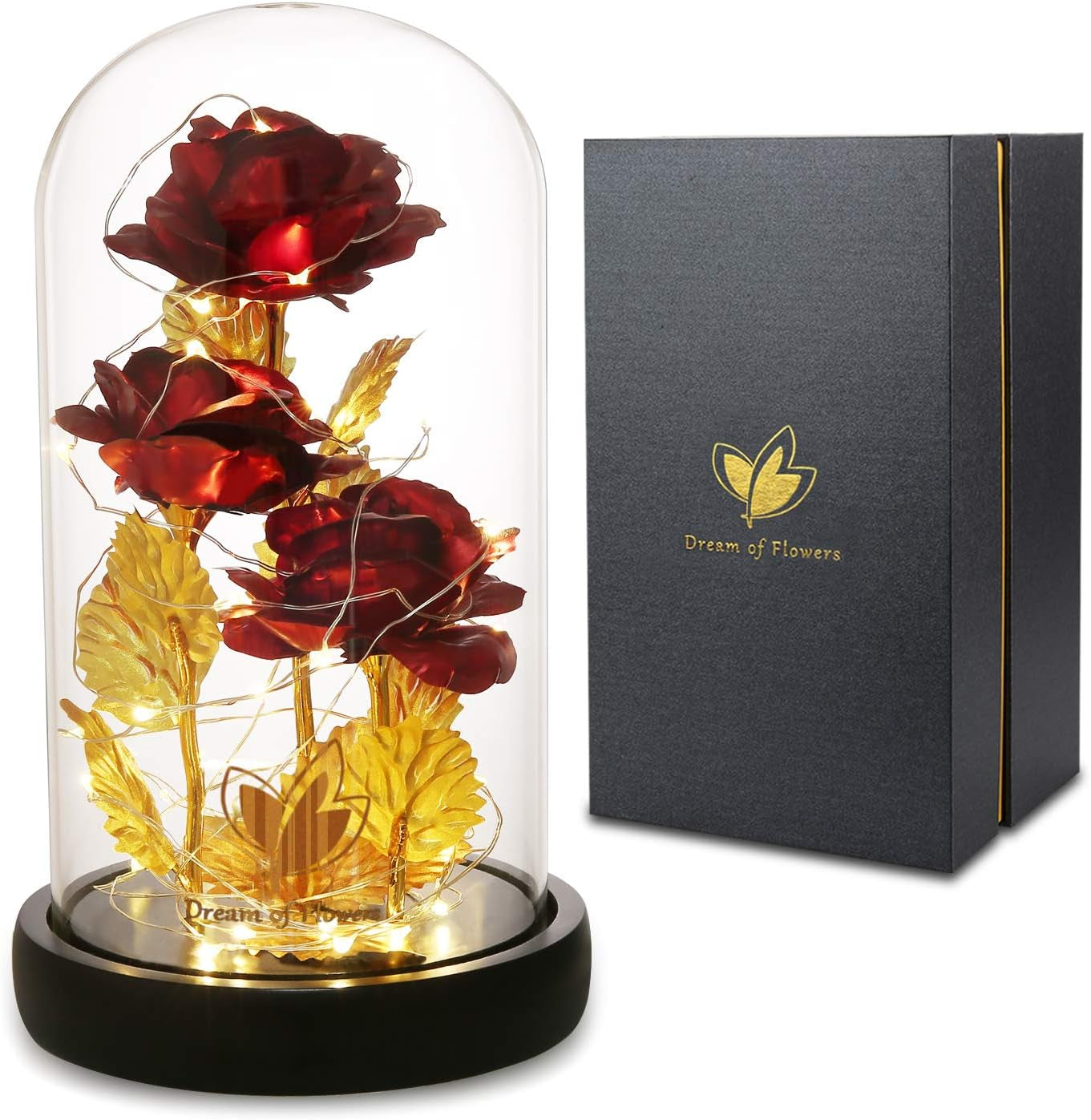 Beauty and the Beast Rose Gifts for Women,Colorful Rainbow 
