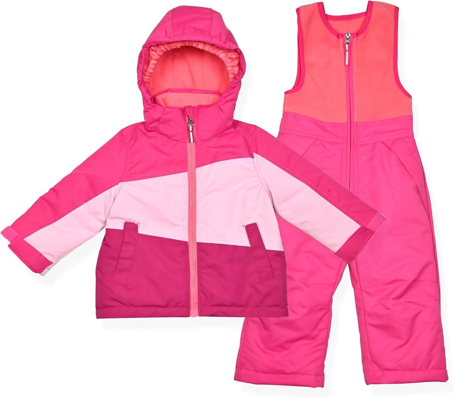 Little Girls Bib Snow Pants and Ski Jacket Water-Resistant
