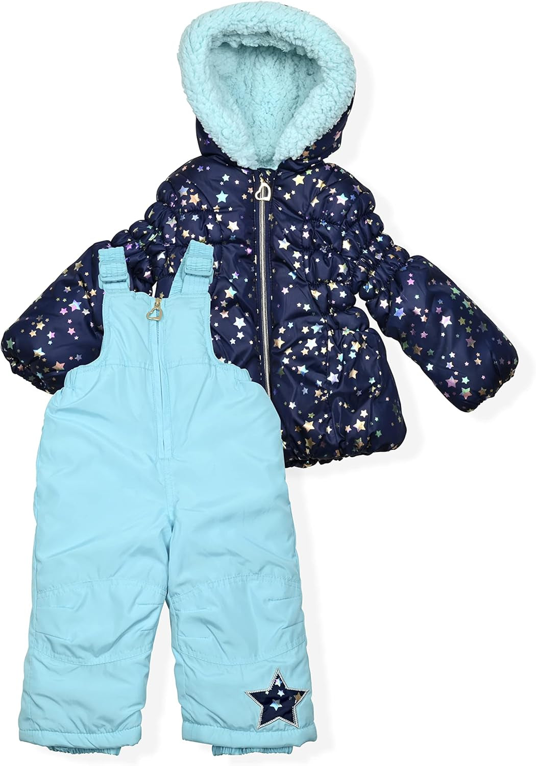 Little Girls Bib Snow Pants and Ski Jacket Water-Resistant