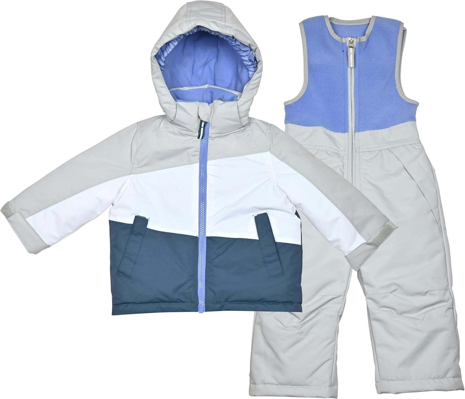Little Girls Bib Snow Pants and Ski Jacket Water-Resistant