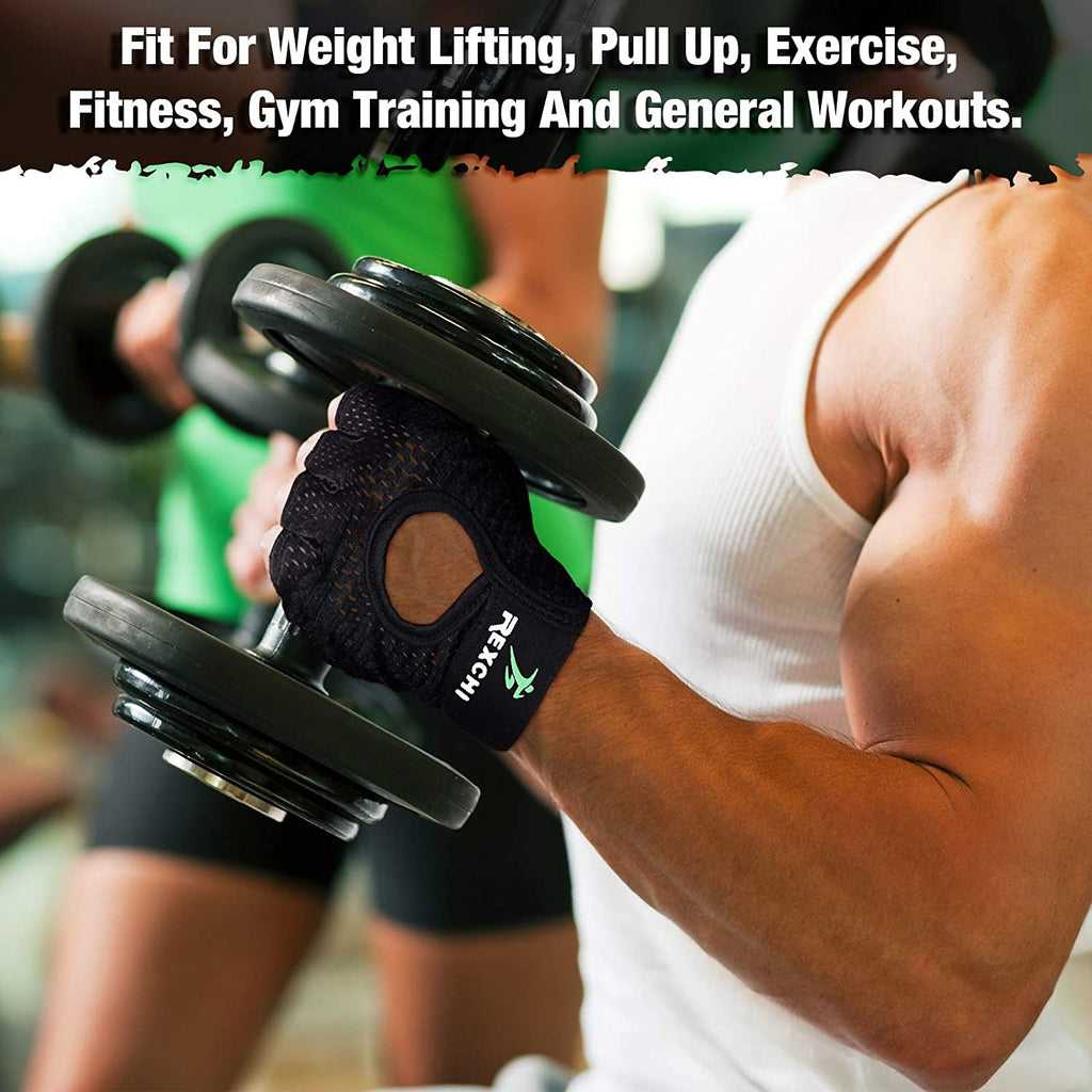 2 Pairs Workout Gloves Adjustable Weight Lifting Gym Exercise 