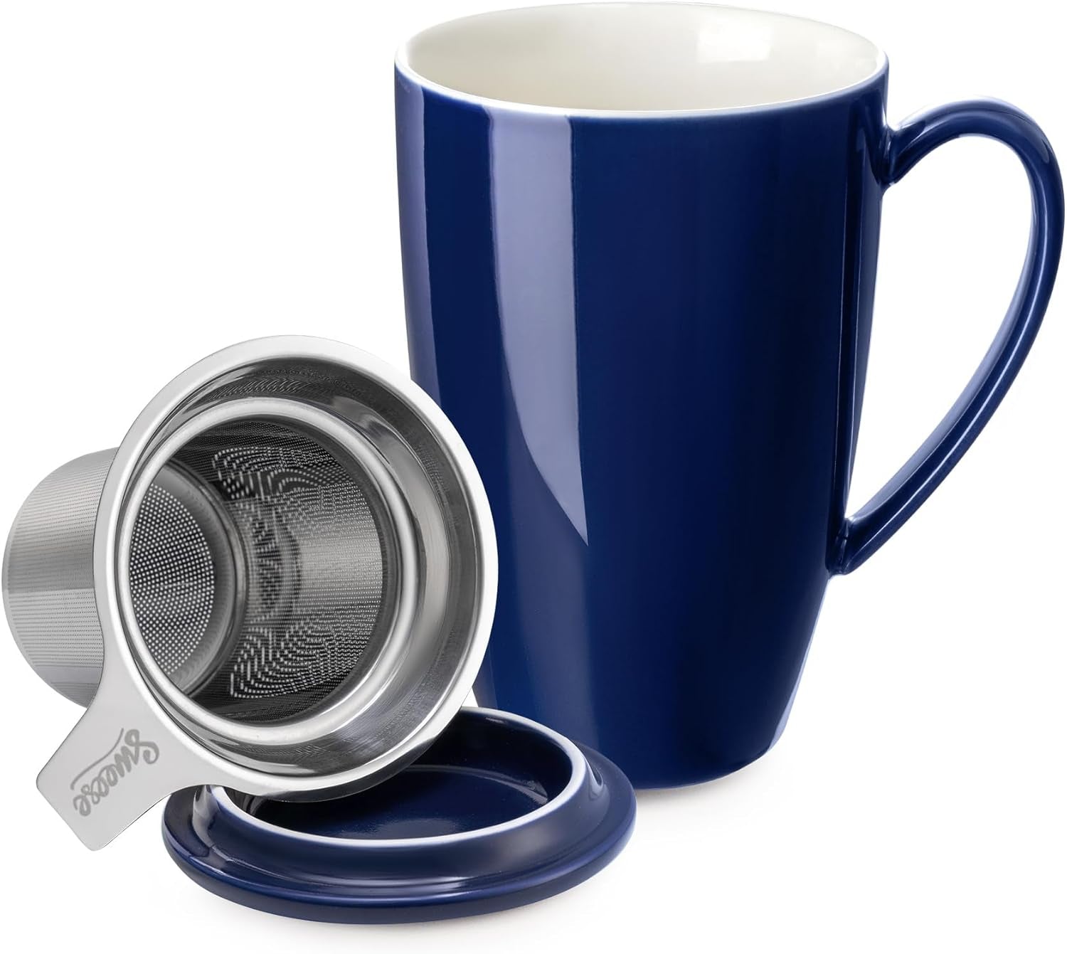 15 OZ Porcelain Tea Mug with Infuser and Lid