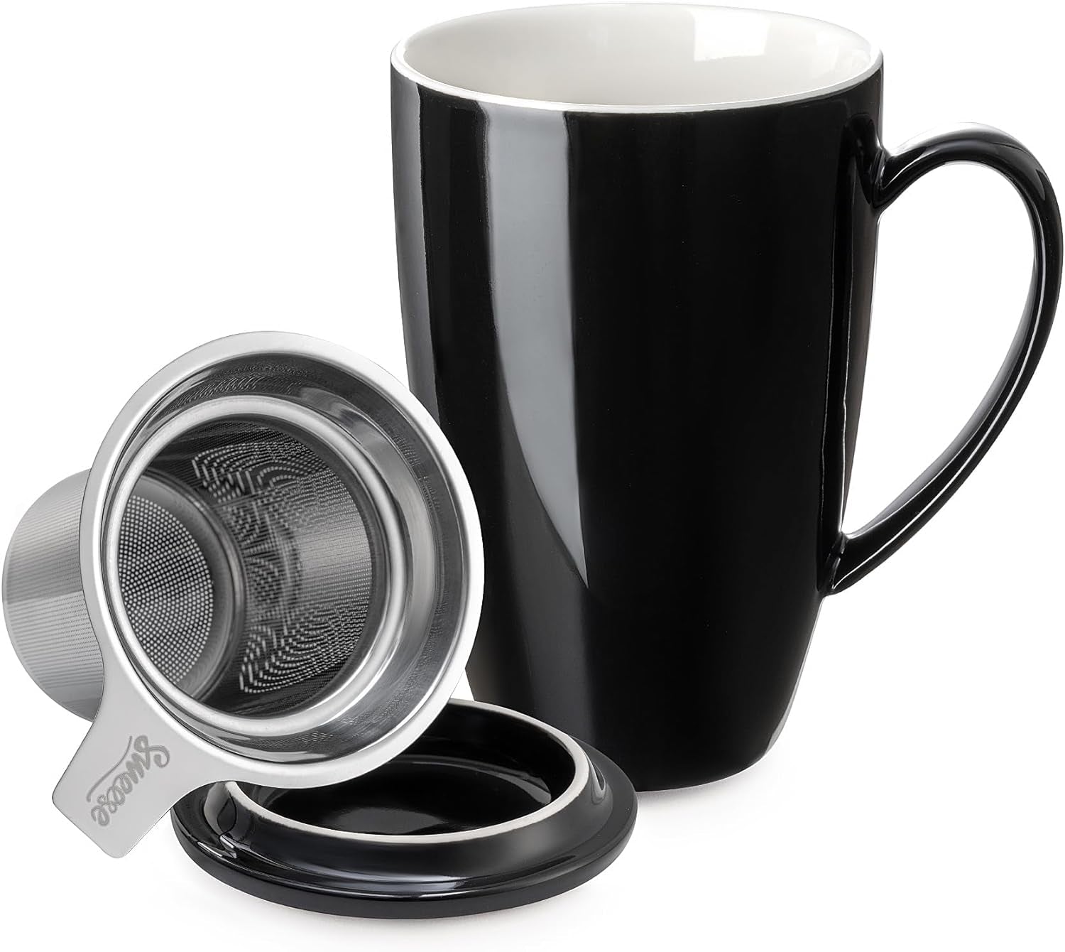 15 OZ Porcelain Tea Mug with Infuser and Lid