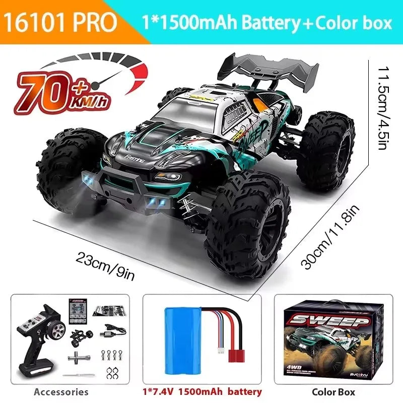 LED Remote Control Cars High Speed Drift Monster 4X4 Truck for Kids