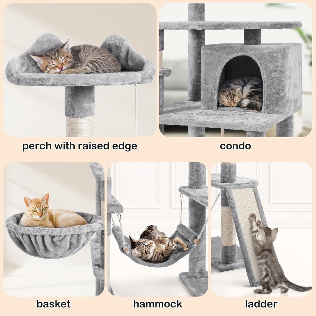 70 Inches Stable Cat Tree with Padded Platform