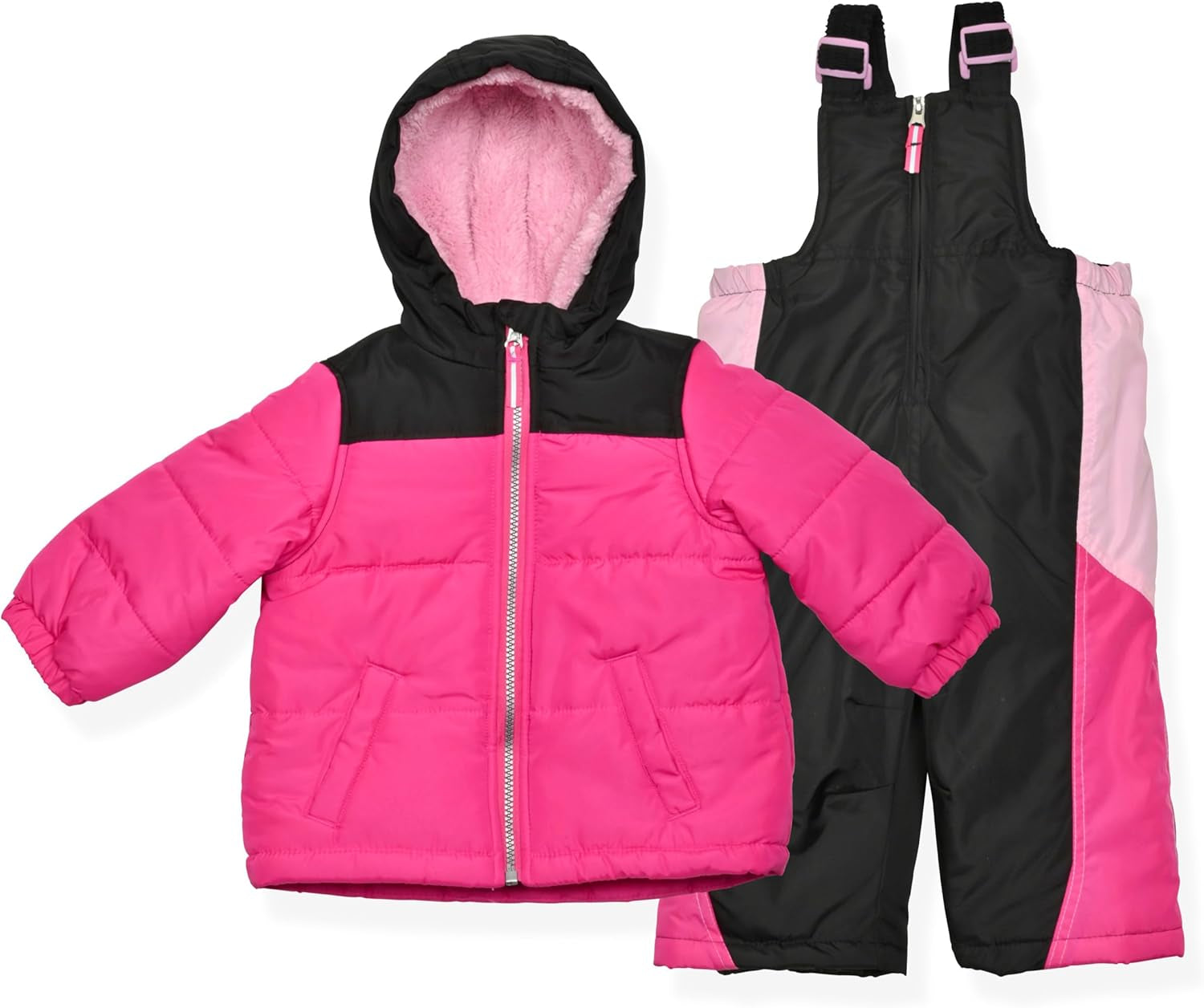 Little Girls Bib Snow Pants and Ski Jacket Water-Resistant