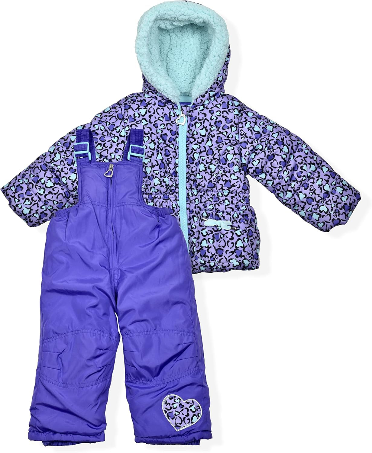 Little Girls Bib Snow Pants and Ski Jacket Water-Resistant