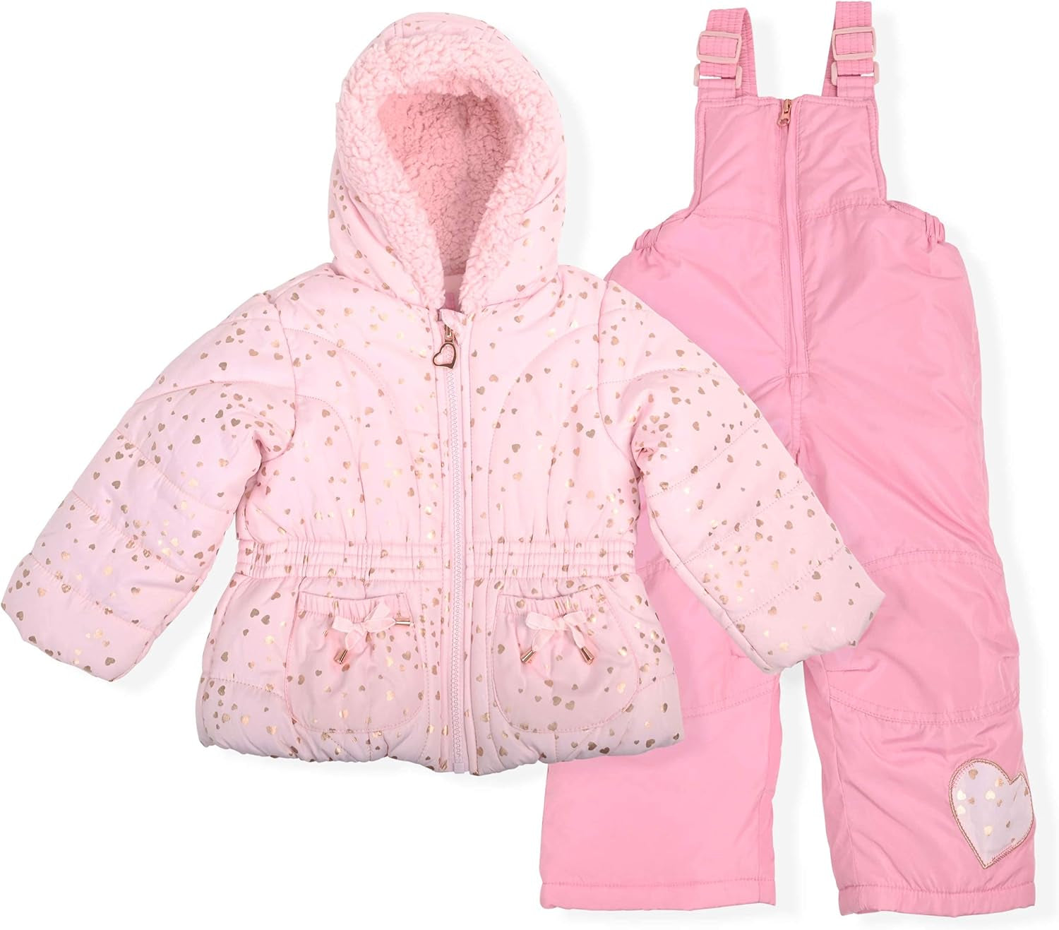 Little Girls Bib Snow Pants and Ski Jacket Water-Resistant